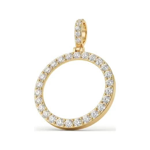1.86 CTTW Diamond Eternity Circle Pendant | Open Circle in 10K Yellow Gold