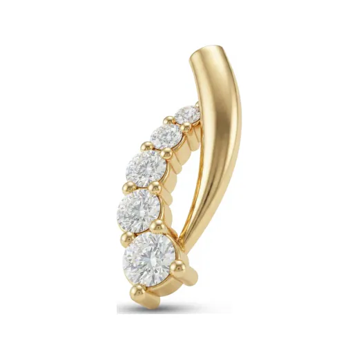 0.42 CTTW Graduated Journey Diamond Pendant in 10K Yellow Gold