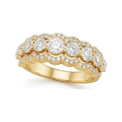 1.47 CTTW Multi-Row Micro-Pave Domed Lab Grown Diamond Wedding Band