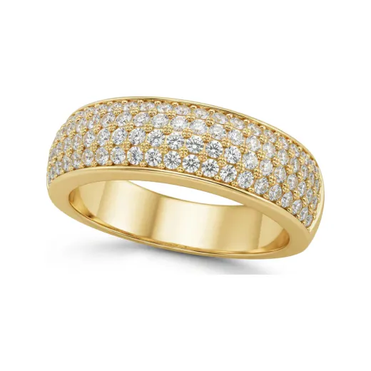 1.14 CTTW Lab Grown Diamond Multi-Row Pave Eternity Wide Band