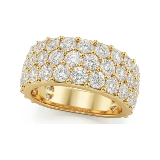 4.08 CTTW Lab Grown Diamond Multi-Row Pave Eternity Band, Wide Design