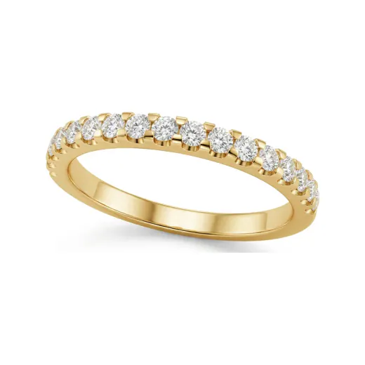 0.38 CTTW Lab Grown Diamond Shared-Prong Half Eternity Wedding Band