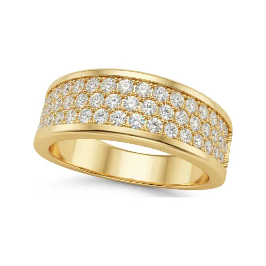 1.2 CTTW Multi-Row Pave Eternity Band | Wide Lab Grown Diamond Ring