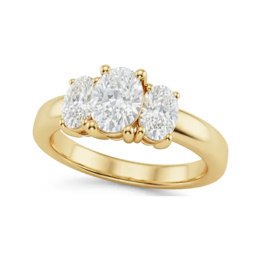 0.97 CTTW Lab Grown Diamond Oval Three-Stone Bridal Set