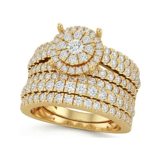 2.27 CTTW Lab Grown Diamond Multi-Row Pave Wide Band Ring