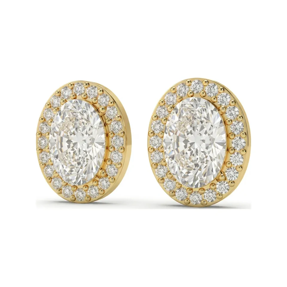 1.79 CTTW Oval Halo Lab Grown Diamond Stud Earrings | Classic Studs image 1