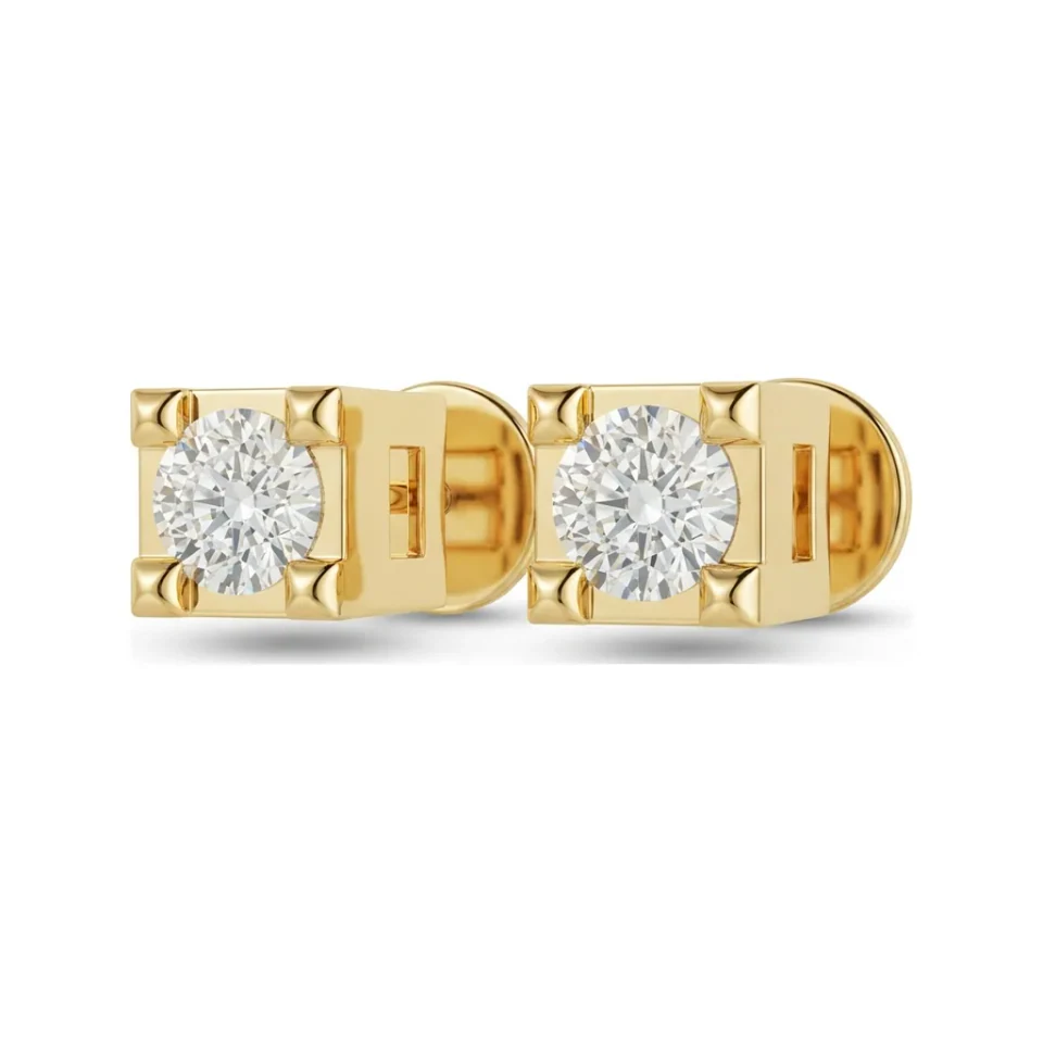 0.06 CTTW Classic Round Lab Grown Diamond Solitaire Stud Earrings image 1