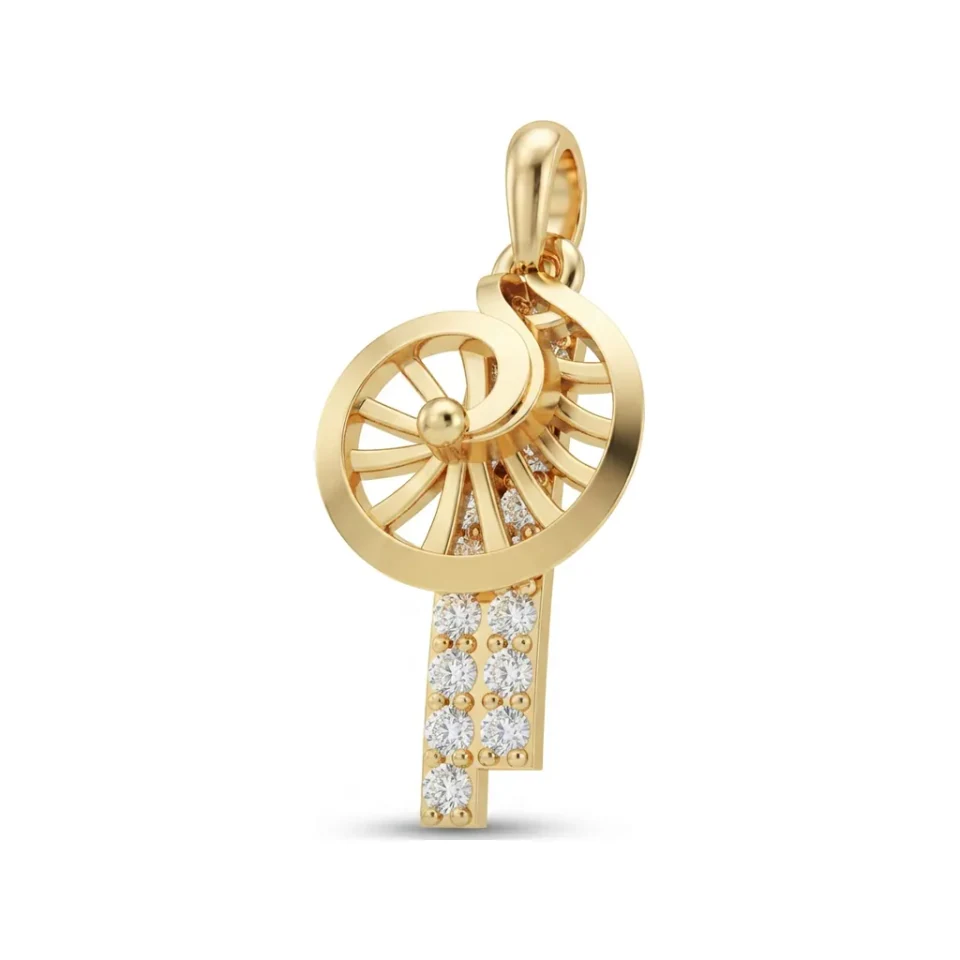 0.29 CTTW Diamond Nautilus Spiral Pendant | Sculpted Necklace in 10K Yellow Gold image 1