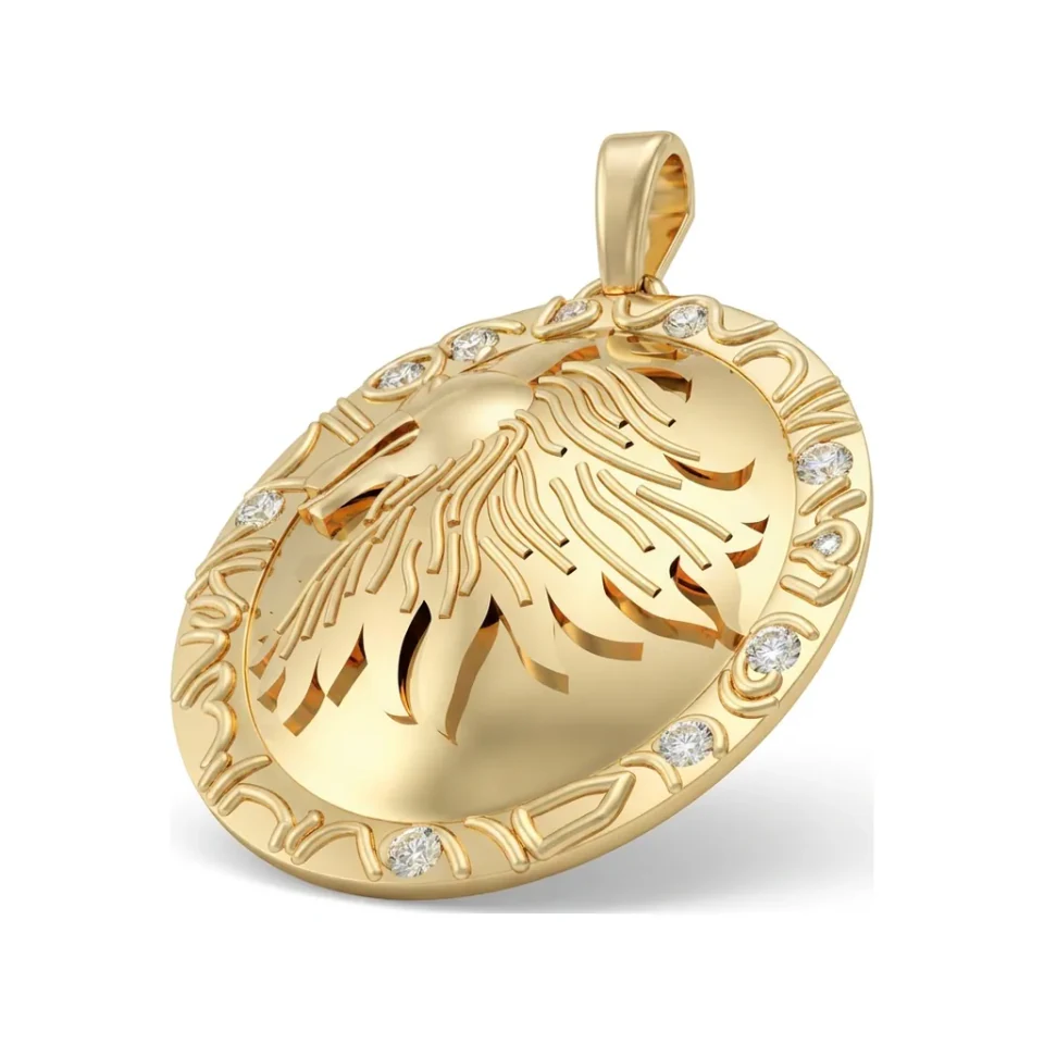Sculpted Feather Pendant - Nature Necklace in 10K Yellow Gold image 1
