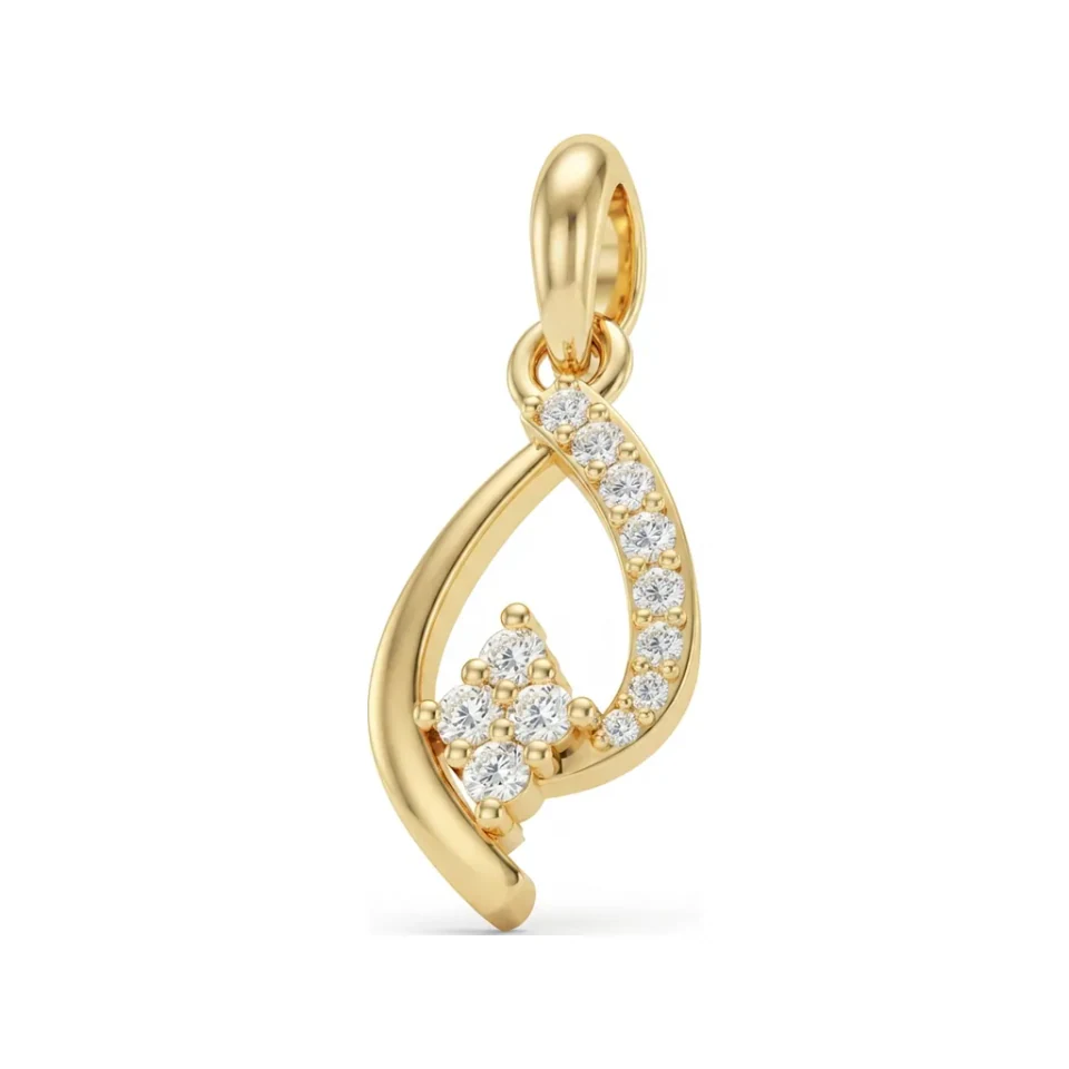 0.1 CTTW Diamond Infinity Twist Pendant with Cluster Center in 10K Yellow Gold image 1