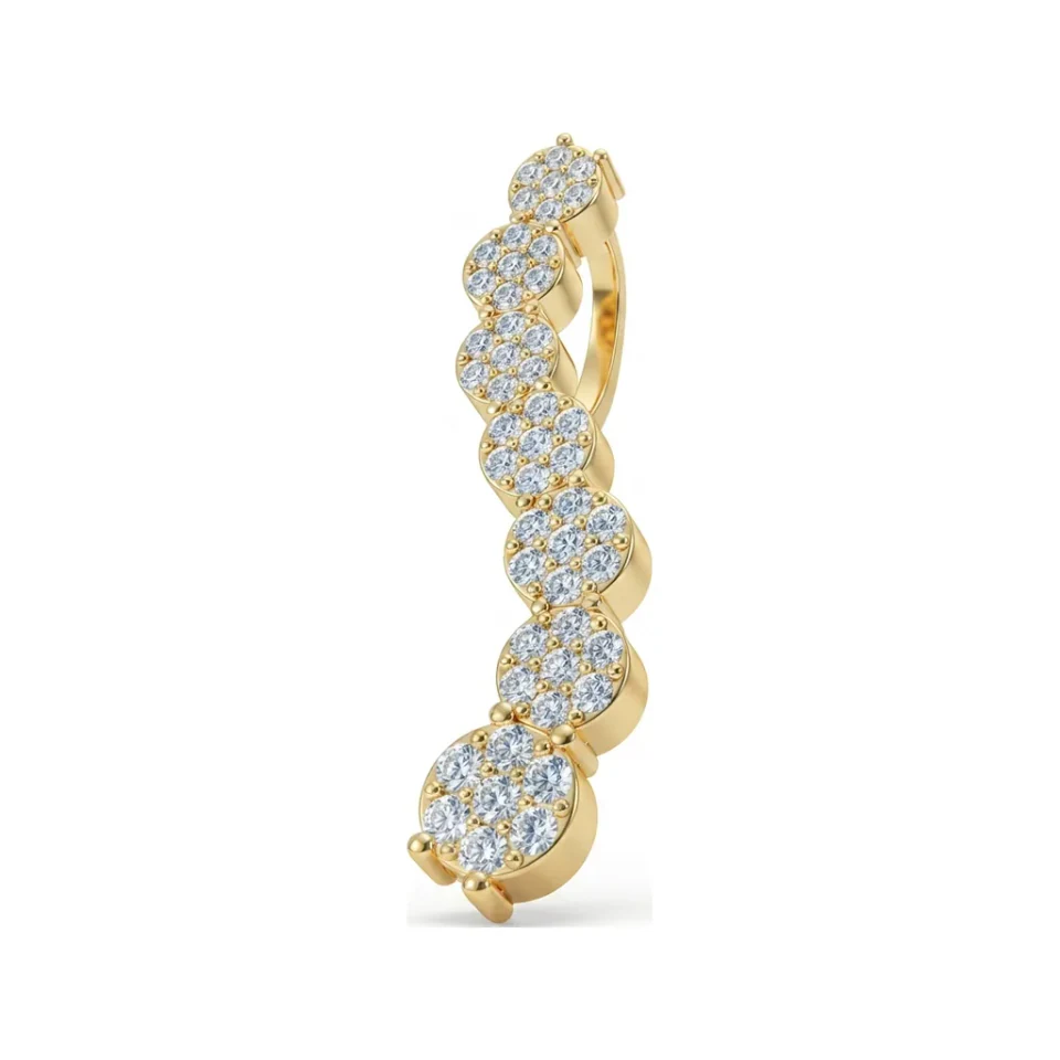 0.35 CTTW Diamond Cluster Swirl Pendant Necklace in 10K Yellow Gold image 1