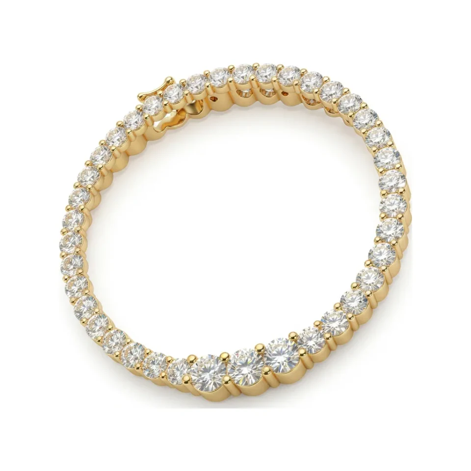 0.96 CTTW Diamond Eternity Circle Pendant in 10K Yellow Gold image 1