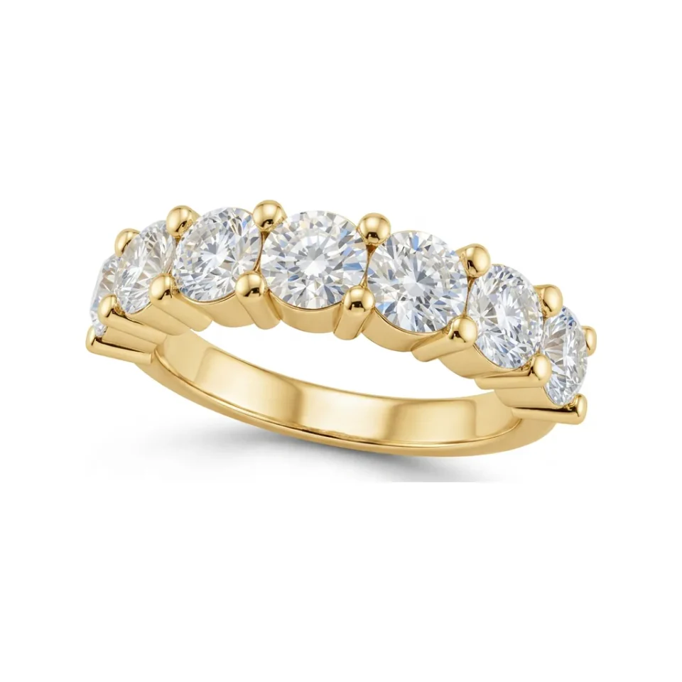 2.14 CTTW Princess & Round Bridal Set with Half Eternity Band in 10K Yellow Gold image 1