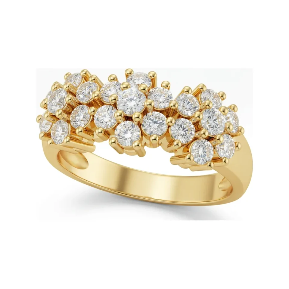 0.78 CTTW Prong-Set Round Diamond Wedding Band in 10K Yellow Gold image 1