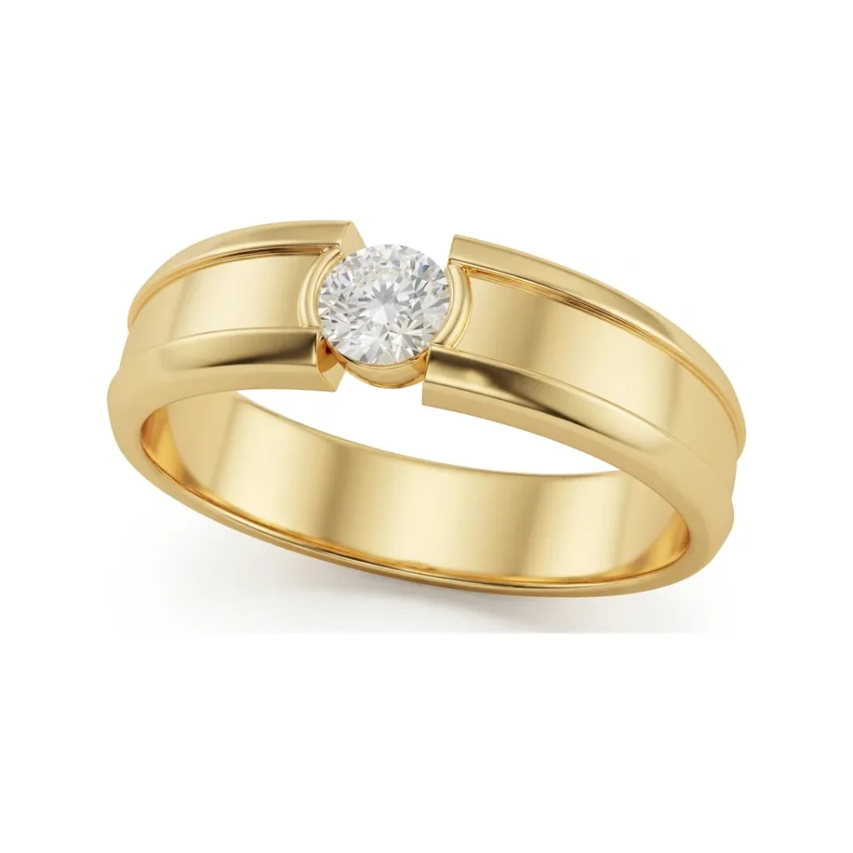 1.94 CTTW Round Halo Engagement Ring | Wide Pave Band in 10K Yellow Gold image 1