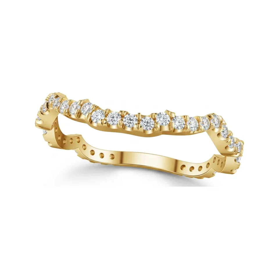 0.5 CTTW Princess Infinity Halo Ring | Pave Diamond Engagement Ring in 10K Yellow Gold image 1